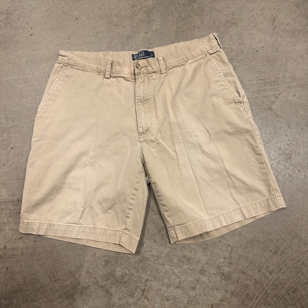 Polo Ralph Lauren Prospect Shorts Mens 36 Khaki Chino Cotton Preppy Classic Fit